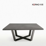 北京卡默家具现代简约方形餐桌黑橡木贴面饭桌可定制餐台 席勒斯
