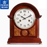 霸王钟表机械座钟客厅实木音乐打点报时中式台钟欧式复古时钟坐钟