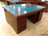 双面办公桌1.6米油漆木皮双面办公台实木电脑桌简约现代特价包邮