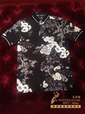 正品代购 2016新款D&G/杜嘉班纳欧美时尚男装 花卉印花短袖Polo衫