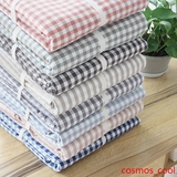 无印单件纯棉水洗棉被套 良品日式全棉被罩格子床品1.5米单人特价