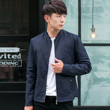 韩国风春秋新款男士夹克韩版修身立领夹克衫日系青年棒球服外套潮