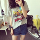 T恤女夏装新款韩版学生卡通印花短袖体恤大码宽松显瘦半袖上衣服