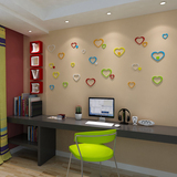 创意可移除墙贴3D立体时尚环保墙贴客厅卧室爱心形墙贴电视背景墙