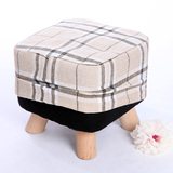 布艺凳实木换鞋凳方凳小凳子时尚创意沙发凳简约现代茶几凳矮凳
