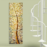 现代玄关装饰画客厅画竖式三联竖式简约花瓶壁画背景墙画走廊挂画