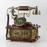 包邮复古电话机转盘 欧式电话机座机仿古实木老式古董电话机座机