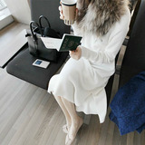 2015冬装新款韩国代购东大门圆领套头长款毛衣纯色针织连衣裙女