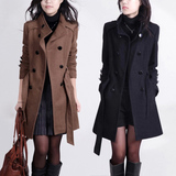 秋冬装韩版初中学生少女装加厚毛呢外套冬季高中大学生女装呢大衣