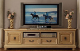 欧式新古典复古做旧实木电视柜美式客厅仿古电视地柜高端定制家具