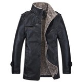 秋冬男皮夹克皮衣棉衣外套men's PU leather jacket coat winter