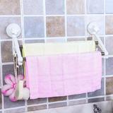 浴室双杆毛巾架不锈钢免打孔强力吸盘毛巾置物架卫生间挂毛巾杆