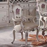 欧式实木餐椅 美式餐椅 新古典餐椅 扶手书椅 法式餐椅 休闲椅