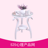 欧式简约现代圆形玻璃茶几桌 创意客厅简易小圆桌白色小户型茶几