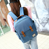 韩版学院风双肩包女 高中初中学生书包休闲背包15寸电脑包大容量