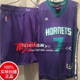 正品 NBA 7号疯狂林书豪 洛特黄蜂队男篮球服套装SW球衣刺绣 紫