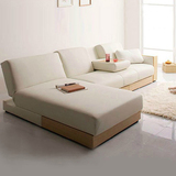 日式简约可折叠客厅沙发床布艺皮艺小户型可拆洗多功能单人沙发床