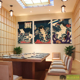 日本武士争霸无框画日式料理店挂画寿司店画客厅装饰画浮世绘壁画