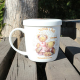 卡通可爱小熊骨质瓷陶瓷带盖杯子唐山陶瓷马克杯水杯咖啡杯礼品杯