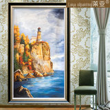 客厅油画手绘风景灯塔2大海客厅玄关卧室别墅装饰挂画欧式美式