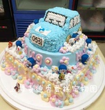 上海麦德香三层玩偶宝宝生日蛋糕创意定制卡通蛋糕汽车哆啦A梦