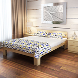 新款实木床1.51.8全实木双人床欧式儿童松木单人床1.2米简易折叠
