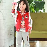 初触童装女童春季新款棒球服运动外套中大童韩版休闲开衫两件套装