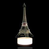 3D创意艺术LED灯巴黎埃菲尔铁塔小夜灯USB充电床头卧室书房小台灯