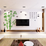 3D亚克力立体墙贴纸客厅沙发电视影视背景墙面装饰贴壁画竹子水晶
