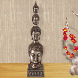 泰国佛像摆件 泰式家居饰品四佛头摆件 东南亚风格树脂工艺品摆设