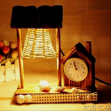 创意卧室台灯床头客厅温馨浪漫节能灯暖灯光个性复古木质台灯个性