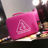 3ce化妆包韩国专业大容量化妆箱防水化妆品收纳包手提带镜子包邮