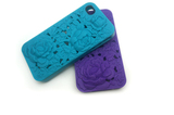 八鹰立体玫瑰雕刻浮雕镂空花朵iPhone4 4s手机套外壳 苹果4保护套