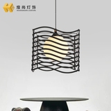 创意异形吧台吊灯简约个性餐厅灯饰北欧三头长方形铁艺餐桌灯具