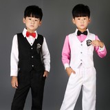 新款儿童礼服 男童西装韩版马甲套装钢琴服主持人表演礼服英伦风