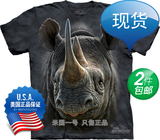 美国代购THE MOUNTAIN犀牛立体扎染3D图案超大码宽松短袖T恤男女