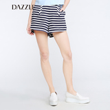 DAZZLE地素 夏装新品 时髦条纹运动风舒适高腰修身短裤 252Q137