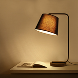 北欧台灯铁艺学习阅读台灯工作LED布艺台灯创意个性办公室书桌灯