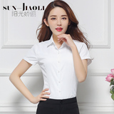 夏季韩版商务白短袖职业装女装衬衫半袖OL工作服女士正装工装衬衣