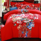 新款大红色四件套婚庆结婚床上用品床单被套4/六件套1.8m/2.0床品