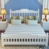 包邮简易欧式白色实木双人床1.5 1.8松木儿童床木板床单人床1.2米