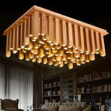 设计师个性创意艺术实木制吸顶灯 新中式客厅酒店工程餐厅LED灯具