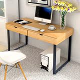 实木家用笔记本台式电脑桌带抽屉简约现代办公桌子简易书桌写字台