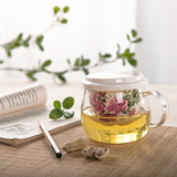 花茶杯陶瓷过滤耐热玻璃杯泡茶壶办公室泡茶杯透明水杯青花瓷茶具
