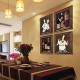 美式厨房/餐厅法式欧式有框画/客厅装饰画背景墙画【美食情缘】