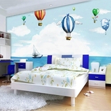 环保3D手绘热气球 卡通儿童房卧室背景墙纸壁纸幼儿园无纺布壁画