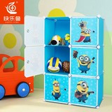 儿童玩具收纳柜鞋柜小黄人组合整理储物柜宜家树脂简易衣柜