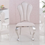 不锈钢餐椅 时尚简约餐厅餐椅 金属餐椅 现代皮餐椅 白色金色椅子