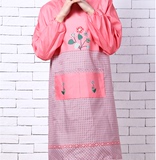 韩式时尚可爱成人棉布罩衣反穿衣厨房长袖围裙防油防污全棉 包邮