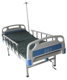 ABS床头方管腿加铝合金护栏加床垫加输液架单摇床医用家用护理床
